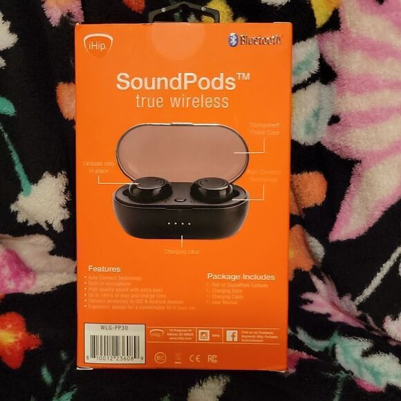 IHip Bluetooth Wireless SoundPods HD Sound w Bass Answer Calls New in box 🎧 - Picture 4 of 5